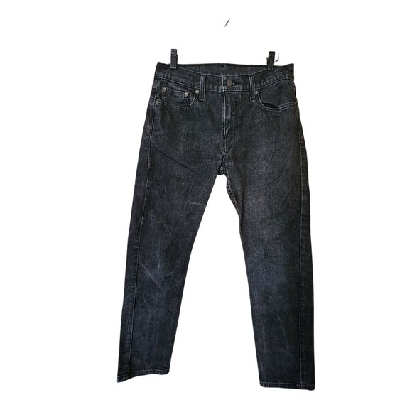 Levis Mens 502 Taper Jeans Black Denim Size 30 X 30 - Picture 1 of 3